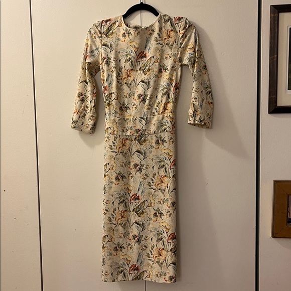 Vintage; hand made; one of a kind floral midi dress. Size 2 - Picture 13 of 14